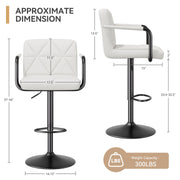 Hawsaiy PU Leather Adjustable Height Bar Stools Set of 2/4 with Footrest and Rubber Ring Base