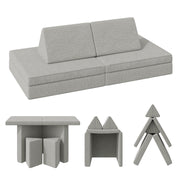 Hawsaiy Kids Sofas Modular 4PCS Sponge Armless Reclining Sofa with Removable Cover