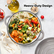 Hawsaiy 6QT Enameled Cast Iron Dutch Oven, Non-Stick, Dual Handles, with Lid for Baking & Cooking