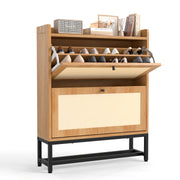 Hawsaiy Slim Entryway Shoe Storage Cabinet with 2/3 Flip Drawers, Narrow Freestanding Shoe Organizer Holds 16–20 Pairs, Space-Saving Wooden Shoe Rack for Hallway, Foyer