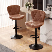 Hawsaiy Modern Adjustable Faux Leather Bar Stool with Back for Kitchen Island Set of 2/4