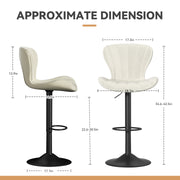 Nalupatio Modern Bar Stools Set of 2 Faux Leather Upholstered Swivel Barstools,Black