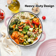 Hawsaiy 6QT Enameled Cast Iron Dutch Oven, Non-Stick, Dual Handles, with Lid for Baking & Cooking