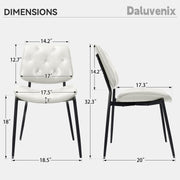 Hawsaiy Dining Chairs Set of 2, Mid Century Modern Upholstered PU Leather Kitchen Dining Room Accent Chairs with Metal Legs,Bentwood Cushion Seat for Living Room,Bedrooms