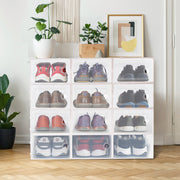 Nalupatio 12 Pieces Transparent Acrylic Patchwork Shoe Box, Easy Installation, Stackable Ventilated Shoe Cabinet, Suitable for Shoe Storage, Sturdy and Durable