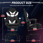 Hawsaiy Gaming Chair with LED Lights and Lumbar Support, Faux Leather High Back PC Gaming Chair