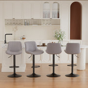 Hawsaiy Adjustable Bar Stools Set of 1/2/3/4,Swivel Counter Height Bar Chairs with Back, Modern Technical Fabric Barstools for Kitchen Island & Home