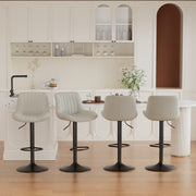 Hawsaiy Adjustable Bar Stools Set of 1/2/3/4,Swivel Counter Height Bar Chairs with Back, Modern Technical Fabric Barstools for Kitchen Island & Home