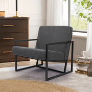 Hawsaiy Accent Chair with Metal Frame, Teddy Fleece Living Room Chairs with Foam Seat Cushions, Comfy Reading Armchair for Bedroom