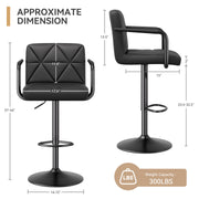 Hawsaiy PU Leather Adjustable Height Bar Stools Set of 2/4 with Footrest and Rubber Ring Base