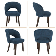 Hawsaiy Upholstered Dining Chairs Set of 2/4/6, Mid Century Modern Dining Chairs with Solid Wood Legs, Curved Back Kitchen Chairs, Farmhouse Side Chairs for Dining Room