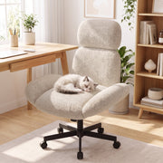 Hawsaiy Criss Cross Office Chair with Flip-Up Arms, Wide Seat Desk Chair with Adjustable Headrest, 135° Reclining Ergonomic Office Chair with Plush Fabric Cushion
