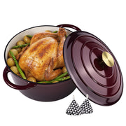 Hawsaiy 6QT Enameled Cast Iron Dutch Oven, Non-Stick, Dual Handles, with Lid for Baking & Cooking