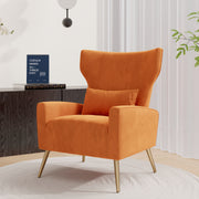 Hawsaiy Mid Century Modern Velvet Accent Chair Set of 1/2, High Back Armchair with Metal Legs, Upholstered Comfy Chair for Living Room and Bedroom