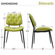 Hawsaiy Dining Chairs Set of 2, Mid Century Modern Upholstered PU Leather Kitchen Dining Room Accent Chairs with Metal Legs,Bentwood Cushion Seat for Living Room,Bedrooms