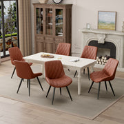 Hawsaiy Modern PU Leather Dining Chairs Set of 2/4 with Metal Legs