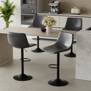 Hawsaiy Modern Swivel Bar Stools Set of 2/4, Adjustable Faux Leather Counter Height Chairs with Back for Kitchen Island