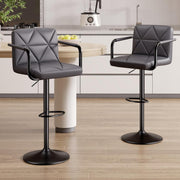 Hawsaiy PU Leather Adjustable Height Bar Stools Set of 2/4 with Footrest and Rubber Ring Base