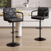 Hawsaiy PU Leather Adjustable Height Bar Stools Set of 2/4 with Footrest and Rubber Ring Base