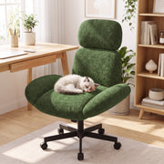 Hawsaiy Criss Cross Office Chair with Flip-Up Arms, Wide Seat Desk Chair with Adjustable Headrest, 135° Reclining Ergonomic Office Chair with Plush Fabric Cushion
