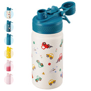 Hawsaiy 12oz Insulated Kids Water Bottle with Double Drinking Lids, Stainless Steel Water Bottle for School & Outdoor