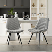 Hawsaiy Modern Dining Side Chairs, Set of 2/4/6 Gray Faux Leather Upholstered Chairs