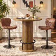 Hawsaiy Bar Table and Chairs Set for 2, 3-Piece Pub Table Set with 2 Adjustable Swivel Bar Stools, Counter Height Dining Table Set for Kitchen, Apartment, Home Bar, Small Space