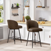 Nalupatio Counter Height Bar Stools Set of 2,360° Swivel Barstools with High Back and Metal Legs,26