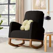 Nalupatio Rocking Chair Nursery, Reading Chair, Glider Accent Chair, Rocking Accent Chair with Wood Legs for Living Room, Bedroom Brown Coffee