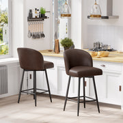 Hawsaiy Counter Height Bar Stools Set of 2/4,360° Swivel Barstools with High Back and Metal Legs,27.10