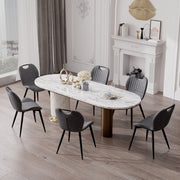 Hawsaiy Modern Faux Leather Dining Chair Set of 2/4/6 with Metal Legs, Ergonomic Design, Water-Resistant