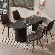 Nalupatio Dining Chairs Set of 2 Modern Upholstered Dining Table Chairs with High Back Ergonomic Leather Dining Room Chairs for Kitchen Living Room Dark Brown