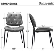 Hawsaiy Dining Chairs Set of 2, Mid Century Modern Upholstered PU Leather Kitchen Dining Room Accent Chairs with Metal Legs,Bentwood Cushion Seat for Living Room,Bedrooms