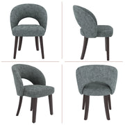 Hawsaiy Upholstered Dining Chairs Set of 2/4/6, Mid Century Modern Dining Chairs with Solid Wood Legs, Curved Back Kitchen Chairs, Farmhouse Side Chairs for Dining Room
