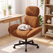 Hawsaiy Criss Cross Office Chair with Flip-Up Arms, Wide Seat Desk Chair with Adjustable Headrest, 135° Reclining Ergonomic Office Chair with Plush Fabric Cushion