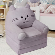 Hawsaiy Kids Sofa 2-in-1 Foldable Armchair with Liner Filler Cute Cartoon Lazy Sofa Bed for Living Room or Bedroom
