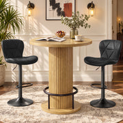Hawsaiy Bar Table and Chairs Set for 2, 3-Piece Pub Table Set with 2 Adjustable Swivel Bar Stools, Counter Height Dining Table Set for Kitchen, Apartment, Home Bar, Small Space