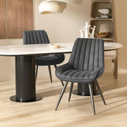 Hawsaiy Modern Upholstered Dining Chairs with Thick Cushions and Metal Legs Set of 2/4/6