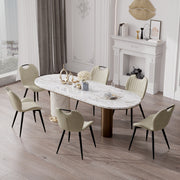 Hawsaiy Modern Faux Leather Dining Chair Set of 2/4/6 with Metal Legs, Ergonomic Design, Water-Resistant