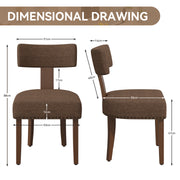 Hawsaiy Upholstered Dining Chairs Set of 2, Mid Century Modern Dining Room Chairs Kitchen Chairs Linen Fabric and Curved Backrest