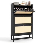 Hawsaiy Slim Entryway Shoe Storage Cabinet with 2/3 Flip Drawers, Narrow Freestanding Shoe Organizer Holds 16–20 Pairs, Space-Saving Wooden Shoe Rack for Hallway, Foyer