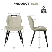 Hawsaiy Modern Faux Leather Dining Chair Set of 2/4/6 with Metal Legs, Ergonomic Design, Water-Resistant