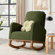 Nalupatio Rocking Chair Nursery, Reading Chair, Glider Accent Chair, Rocking Accent Chair with Wood Legs for Living Room, Bedroom Brown Coffee