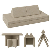 Hawsaiy Kids Sofas Modular 4PCS Sponge Armless Reclining Sofa with Removable Cover