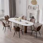 Hawsaiy Modern Faux Leather Dining Chair Set of 2/4/6 with Metal Legs, Ergonomic Design, Water-Resistant