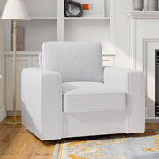 Hawsaiy Swivel Accent Chair, Cozy Linen Reading Chair for Adults, Comfy Single Sofa Chair with Extra Wide Armrests, Mid-Century Modern Arm Chair for Living Room, Bedroom, Office