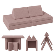 Hawsaiy Kids Sofas Modular 4PCS Sponge Armless Reclining Sofa with Removable Cover