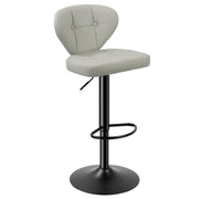 Nalupatio Bar Stools,PU Leather Adjustable Swivel Barstools Kitchen Counter Height Bar Stools, Hydraulic for Kitchen Counter Height, Square Island Backed Bar Stools,Black,Set of 2