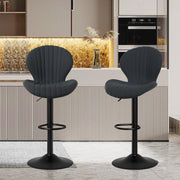 Nalupatio Bar Stools Set of 2 Modern Swivel Bar Chairs, Barstools Counter Height with High Backrest, Easy 3-5 Minute Assembly for Bar, Kitchen, Dining Room Beige