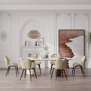 Hawsaiy Modern Faux Leather Dining Chair Set of 2/4/6 with Metal Legs, Ergonomic Design, Water-Resistant